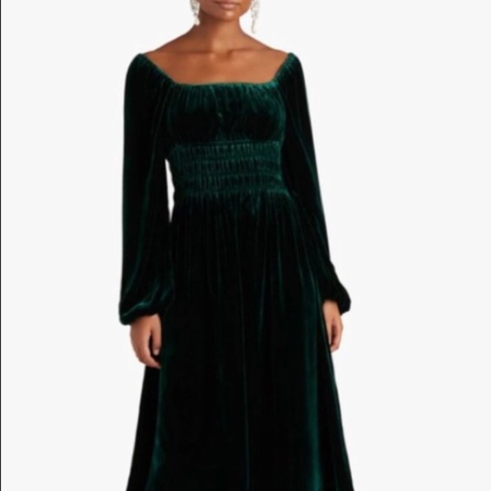 Hill House smocked green Velvet Jasmine dress PLUS size XXL GORGEOUS